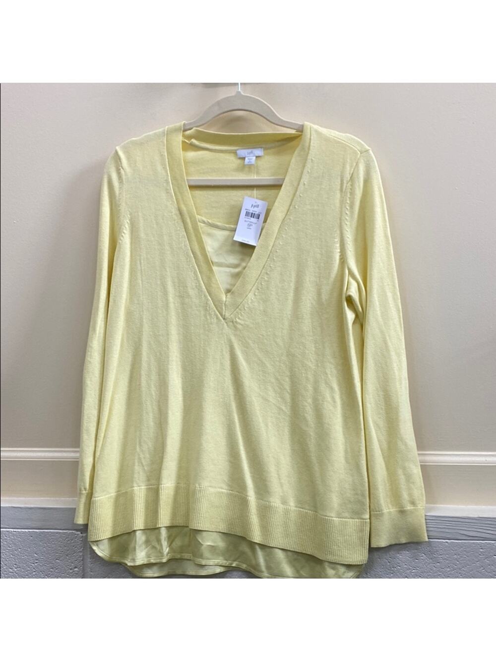 J. Jill SP NWT mix layered buttercup V-Neck Sweater top